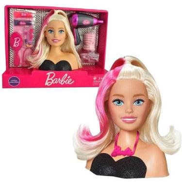 Boneca Barbie Styling Head Fala Frases Cartela De Maquiagem