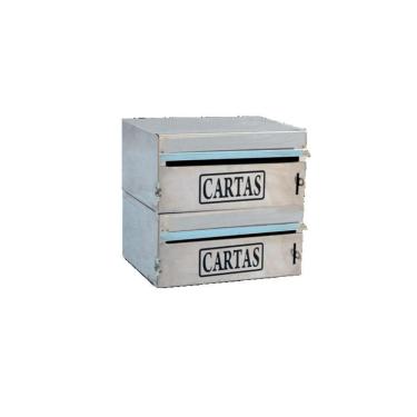 Imagem de Caixa Correio Condomínio Frontal Para Muro Inox 2 Módulos
