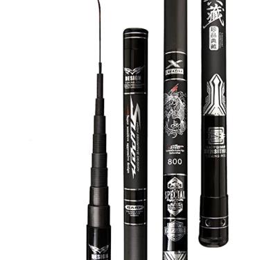 Imagem de Vara De Pesca Portátil, Vara De Pesca De Viagem Ultraleve, Equipamento De Pesca De Fibra De Carbono Telescópica, Vara De Pesca De Córrego Costeiro Para Rios, Lagos E Reservatórios, 9m,12m,Hilariou