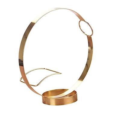 Imagem de Generic Suporte de exibição de garrafa de bebida alcoólica, organizador de rack de vinho de metal, suporte de garrafa de vinho para sala de jantar, casa, sala, áureo