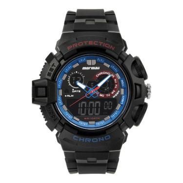 Imagem de Relógio MORMAII masculino anadigi azul vermelho MO1107/8P