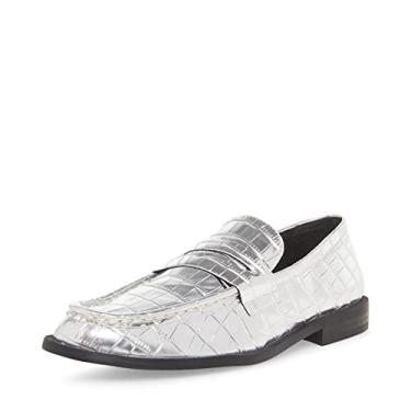 Imagem de Steve Madden Mocassim feminino Goodman, Croco prateado, 6