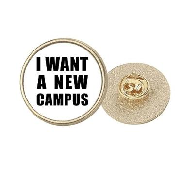 Imagem de I Want A New Campus Art Deco Fashion Redondo Metal Dourado Broche Clip, Medium, não aplicar