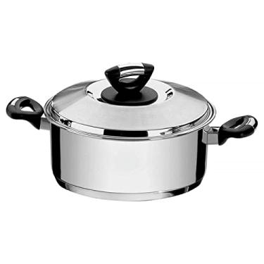 Imagem de Caçarola Rasa Fundo Triplo com Tampa Alças Baquelite, Tramontina, Solar 62723280, Inox, dimetro de 28 cm, 7.1 L