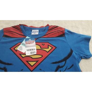 Imagem de Camiseta Superman Com Capa Infantil Manga Curta 2 A 10 Anos - Kamylus