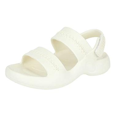 Imagem de Sandálias Jelly para meninas sandálias infantis moda respirável sola grossa sandálias de verão leves jovens chuteiras tamanho 2, Bege, 3.5 Big Kid