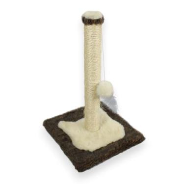 Imagem de Poste Arranhador Sisal Brinquedo com Bolinha Gato Pet Creme