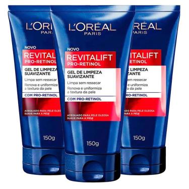 Imagem de Kit Gel De Limpeza Facial L`Oréal Revitalift Pro Retinol 150g - 3 Unidades