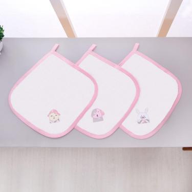 Imagem de Kit 3 Fraldas Pano De Boca Malha Para Bebê Coleguinhas Off White