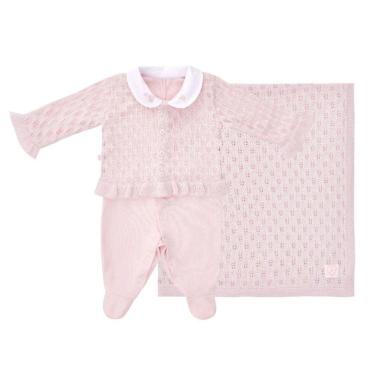 Imagem de Saída de Maternidade Bebê Tricô Menina Rosa Pastel - Fofinho