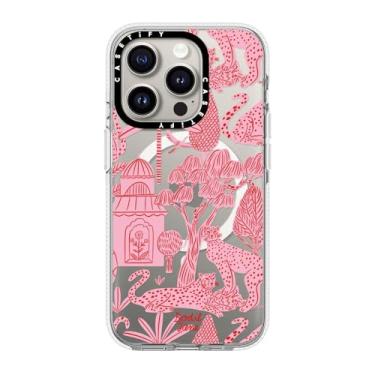 Imagem de CASETiFY Capa transparente para iPhone 15 Pro [não amarela/proteção contra quedas de 2 metros/compatível com Magsafe] - impressões de animais - Cheetah Paradise Pink - Transparente