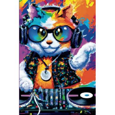 Imagem de Caderno de diário de gato DJ: divertido e colorido