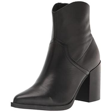 Imagem de Steve Madden Bota de cano curto feminina Cate, Couro preto, 10