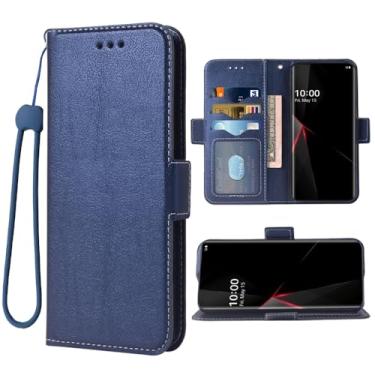 Imagem de Dswteny Compatível com LG Velvet 5G/LGVelvet Verizon G5 UW T-Mobile 2020 Capa carteira com alça de pulso e suporte de cartão flip de couro para celular LM G900UM 4G Tmobile azul