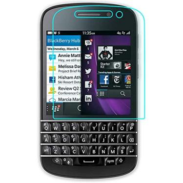 Imagem de INSOLKIDON [Pacote com 2] Película de vidro temperado para BlackBerry Q5 Q10 Q20 Q30, capa completa, ultrafina, ultra transparente, 3D, protetor de tela premium (Q5)