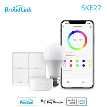 Imagem de BroadLink Smart Home RGB Lâmpadas LED  Hub Interruptor RF  Mais Novo App BLE  Kit Dente Azul  SKE27