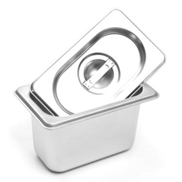 Imagem de Kit Cuba Gastronômica Inox Gn 1/9 100mm C/Tampa Gn 1/9