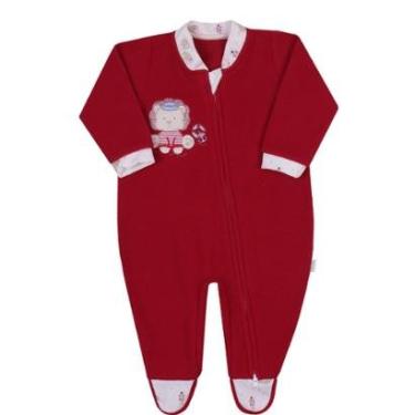 Imagem de Macacão Longo Bebê Soft Bordado Vermelho Letut-Feminino