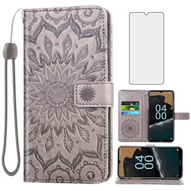 Imagem de Asuwish Capa de telefone para Nokia G400 5G carteira com protetor de tela de vidro temperado e couro de girassol capa flip fina suporte para cartão acessórios de celular G 400 400G 2022 mulheres