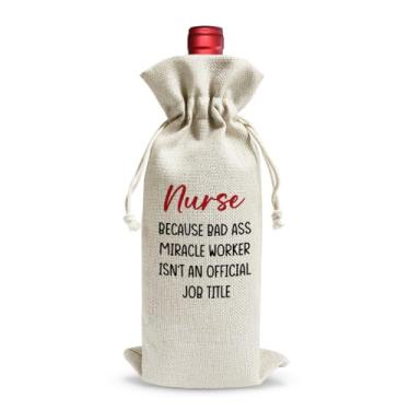 Imagem de LONLONBANG Bolsa de vinho para presente de formatura de escola de enfermagem, engraçada, decoração de festa, lembrancinhas, presente de semana para enfermeiras, mulheres, colega de trabalho,