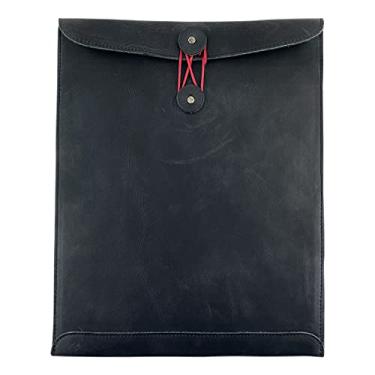 Imagem de Hide & Drink, Porta-documentos de envelope de correspondência, anexo, capa de pasta de goma para homens e mulheres, protetor vertical, pasta de escritório, couro de flor integral, acessórios de mesa