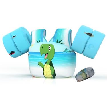 Imagem de DOOHALO Boia de natação infantil para crianças de 12,7 a 31,8 kg. Colete flutuante de ombro e braço adequado para meninos e meninas de 2 a 8 anos