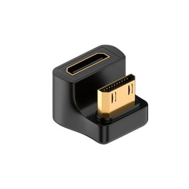 Imagem de Duttek Mini adaptador HDMI em forma de U 8K (48 Gbps, 8 K a 60 Hz) mini adaptador HDMI macho para fêmea, mini adaptador extensor HDMI de 180 graus para câmeras digitais 8K/4K 3D 1080P, monitores, DVRs