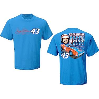 Imagem de Camiseta Richard Petty #43 NASCAR 2023 The King 7X Champ, adulto, frente e verso, Safira, 3G