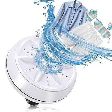 Imagem de Máquina de lavar portátil, mini máquina de lavar com ventosas, limpeza de bolhas 3 em 1 por USB, máquina de lavar turbo ultrassônica e máquina de lavar louça para acampamento, viagens,