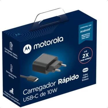 Imagem de Carregador Motorola Rápido 10W Cabo Bivolt Tipo-C Original