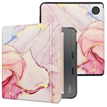 Imagem de Caweet Capa para Kobo Libra Color (Modelo: N428, versão 2024), capa de couro PU ultraleve com despertar/hibernar automaticamente, mármore sonhador