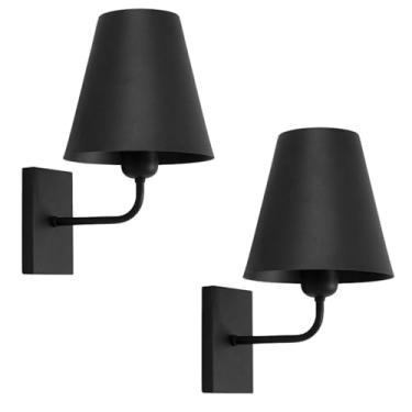 Imagem de Kit 2 Arandelas Parede Luminária Cúpula Metal Lavabo Preto