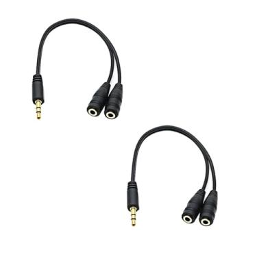 Imagem de Divisor de fone de ouvido para 2 fones de ouvido, adaptador bidirecional de 3,5 mm, cabo auxiliar mini conector macho para dupla fêmea áudio estéreo Y divisor adaptador casal compatível com iPad,