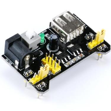 Imagem de JESSINIE Pacote com 5 módulos de fonte de alimentação 3,3V 5V para módulo USB MB102 102 Prototype Breadboard DC 6,5-12V