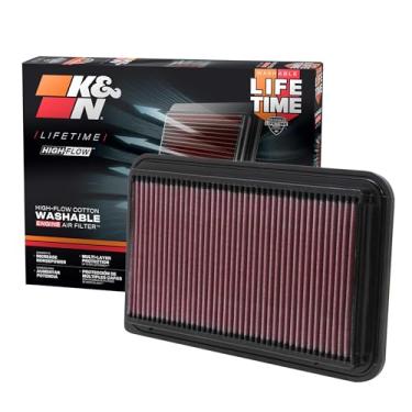 Imagem de K&N Filtro de ar do motor original de alto fluxo vitalício: Aumento de potência: Premium, Lavável: Compatível com Toyota/Lexus 2002-2012: ES300, ES330, RX300, RX330, Camry, Highlander, Sienna, Solara