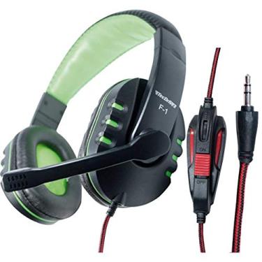 Imagem de Fone de Ouvido com Microfone Headset Gamer Pc com Volume, Flex, F-1, Preto/Vermelho
