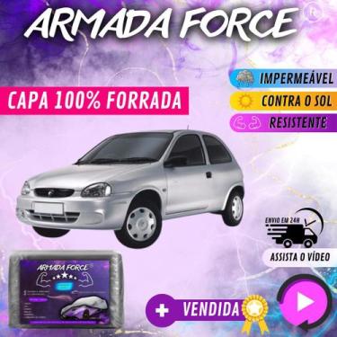 Imagem de Capa Cobrir Carro CORSA WIND 100% Forrada Armada Force 100% Impermeáve