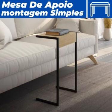 Imagem de Mesa Apoio Lateral leitura Notebook Café 44X72 Industrial Moderno - Pr
