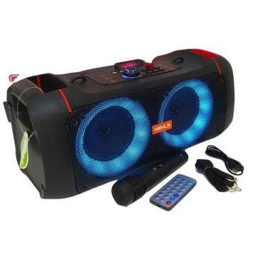 Imagem de Caixa de Som Amplificada Bluetooth C/ Microfone e Cordão - Preto HY-10