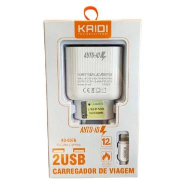 Imagem de B - Carregador KAIDI 2 Entradas USB KD-607A 12w
