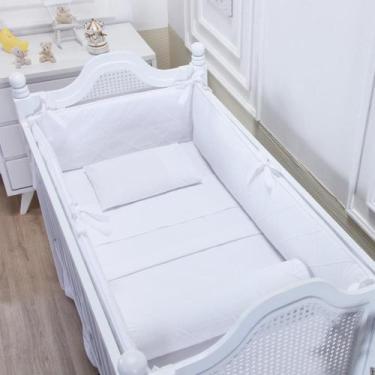 Imagem de Kit Berço Percal 200 Fios Branco - 07 Peças - Tropical Baby