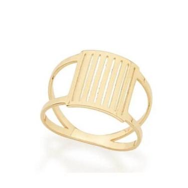 Imagem de Anel banhado ouro 3x 24k 18k e 22k feminino rommanel chapa vazada 5123