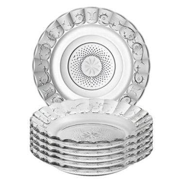 Imagem de Jogo De Pratos Fundos Egípcio 6 Peças Estrela Transparente - CEDAR GLA