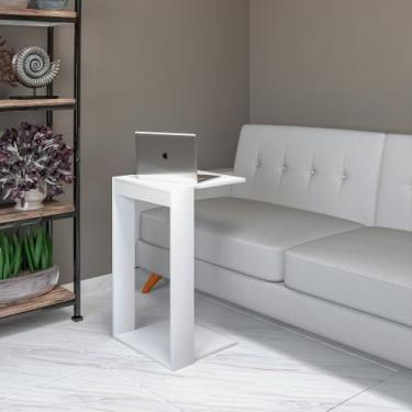 Imagem de Mesa de Cabeceira Encaixe Lateral de Sofá Sala Quarto Utilidade Mdf - 