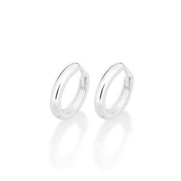 Imagem de Brincos de prata 925 femininos argola pequenos rommanel lisa 820128