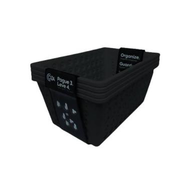 Imagem de Kit Cesta Grande One Coza 4 Und. Preto Brinox 992504331