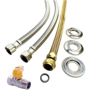 Imagem de Kit Flexíveis Para Instalação De Aquecedor A Gás 1/2 MXF 40cm - EMMETI