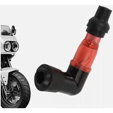 Imagem de MRS Cabeça de Bobina de Ignição Flash com Luz Piscante LED Vermelha para Motocicleta, ATV, Street Bike, Scooter, Go Kart, 50 cc a 250 cc, Impermeável, Alta Tensão, 90 Graus