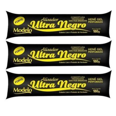 Imagem de Henê Ultra Negro Alisador Divina Dama 180g Preto Azulado Bisnaga Kit c