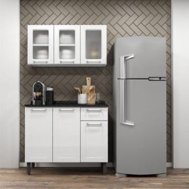 Imagem de Cozinha completa de Aço com Balcão 3 Portas e Armário Aéreo Triplo Mul